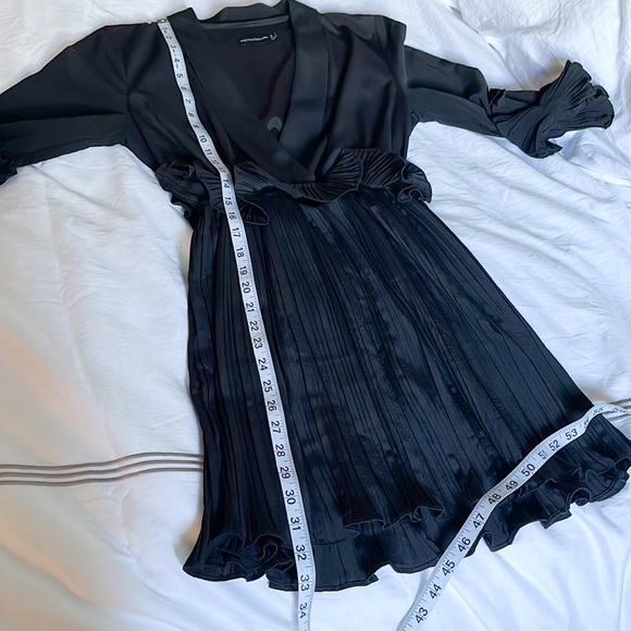 Prettylittlething Black LBD Ruffle Frill Detail Pleated Skater Mini Dress 4 - Picture 16 of 16